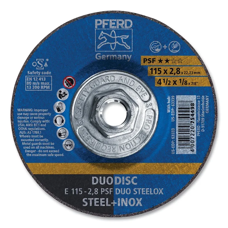 4-1/2" X 1/8" DU DS WH 5/8-11 THD A 46 P PSF T27