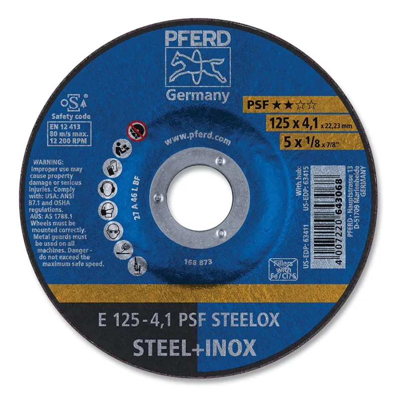 5 X 1/8 X 7/8 T27 PPL WHL 4.1MM A24 M PSF-INOX