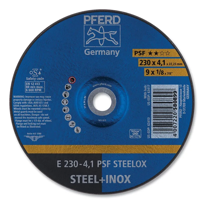 9 X 1/8 X 7/8 T27 PPL WHL 4.1MM A24 M PSF-INOX