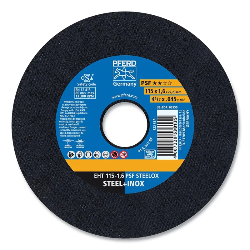 4-1/2 X .045 X 7/8 T1 CUT-OFF WH A46 P PSF-INOX