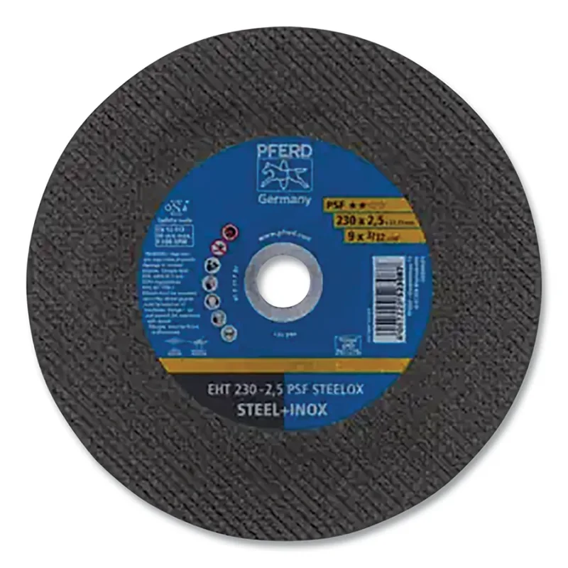 Universal Line PSF Cut-Off Wheel, 9 in dia, 3/32 in Thick, 7/8 in Arbor, Aluminum Oxide