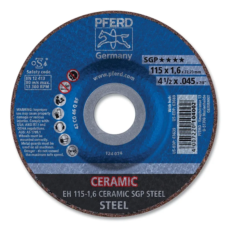 4-1/2" X .045" CUT WHL 7/8" AH CER SGP STEEL T27