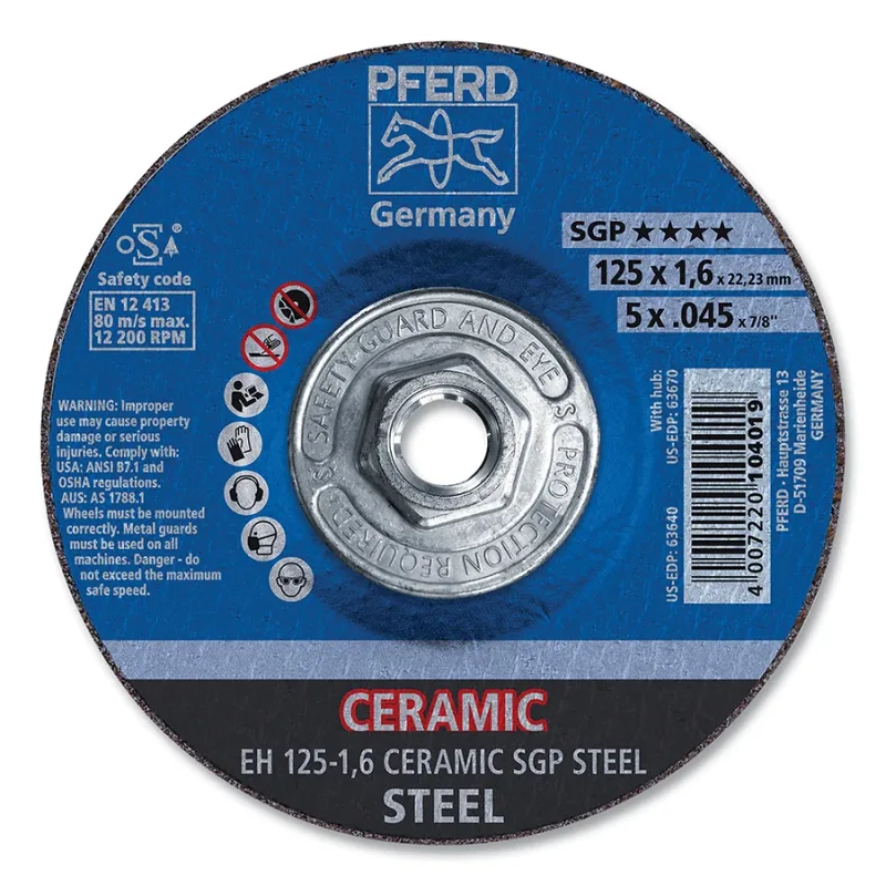 5" X .045" CUT WHL 5/8-11 THD. CER SGP STEEL T27