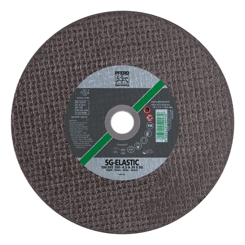 Type 1 Metal A-SG Portable Cut-Off Wheel, 14 in dia, 3/16 in Thick, 20 mm Arbor, 24 Grit