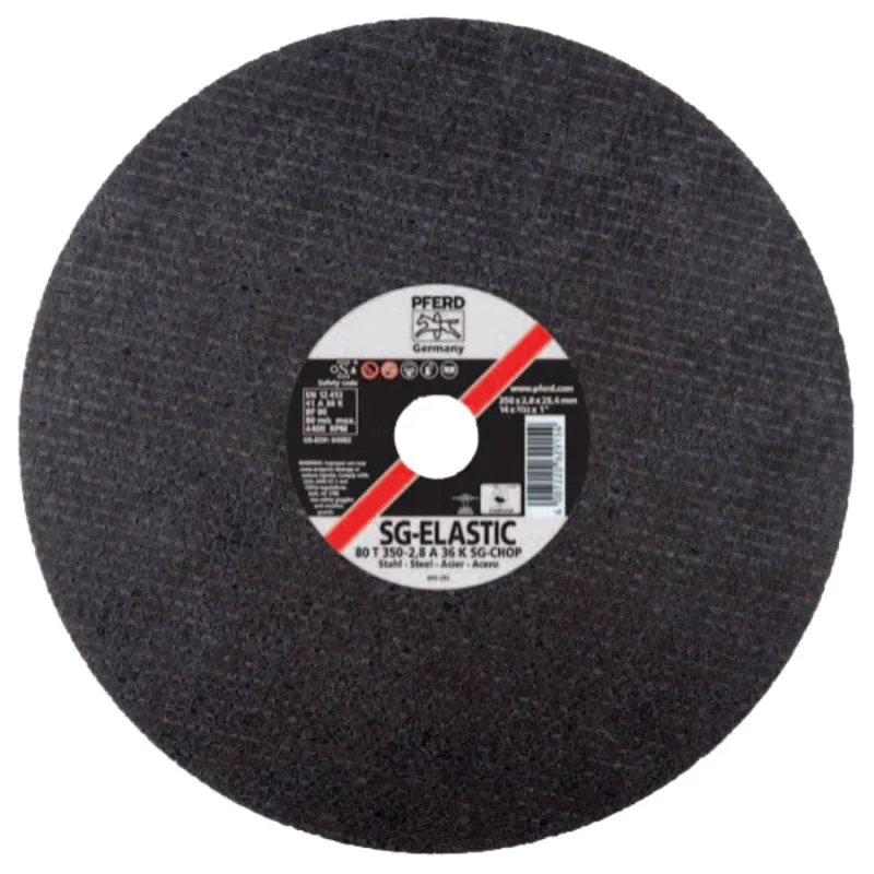 A-SG Chop Saw Cut-Off Wheel, 16 in Dia, 1/8 in Thick, G, 36 Grit, Alum Oxide