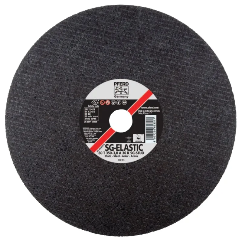 Chop Saw Wheel, 14 in Dia, 3/32 in Thick, 36 Grit Alum. Oxide