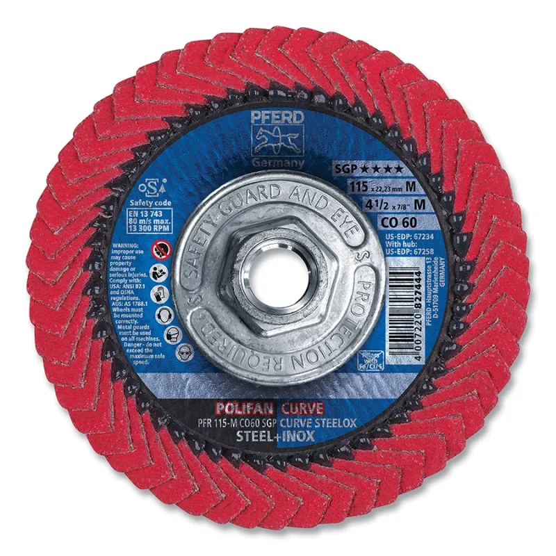 4-1/2 X 5/8-11 POLIFAN CURVE CERAMIC MD RD 60G