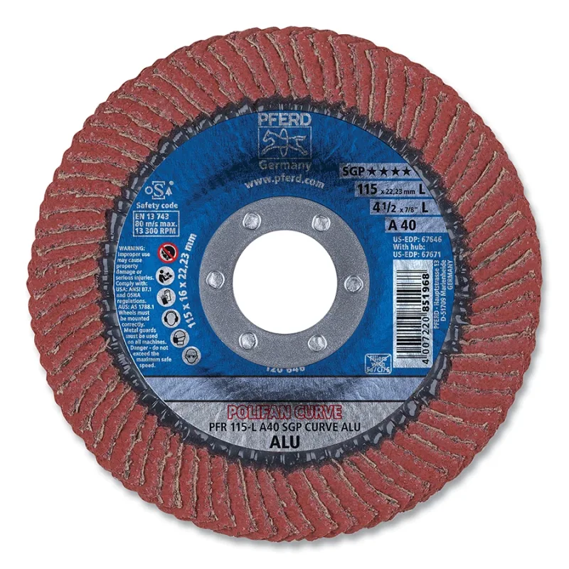 4-1/2 X 7/8 POLIFAN CURVE A-ALU LRG RD 40G