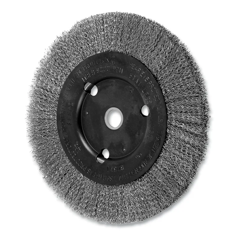 6" CRIMPED WIRE WHEEL NARROW FACE .012 SS WIRE