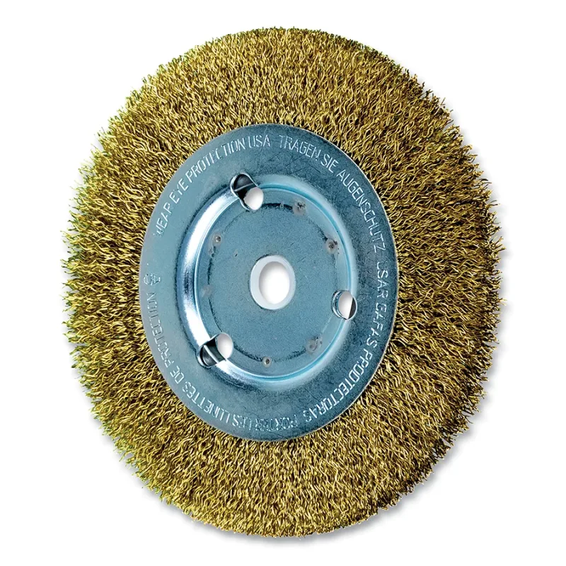 6" CRIMPED WIRE WHEEL NARROW FACE .014 BRASS WIR