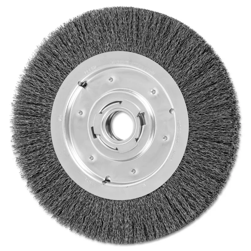 Medium Face Crimped Wire Wheel Brush, 10 D, .014 Carbon Steel Wire, 3,600 rpm