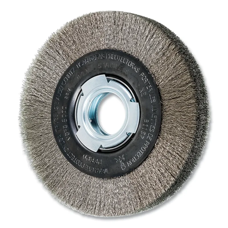 6" CRIMPED WIRE WHEEL MEDIUM FACE .006 SS WIRE