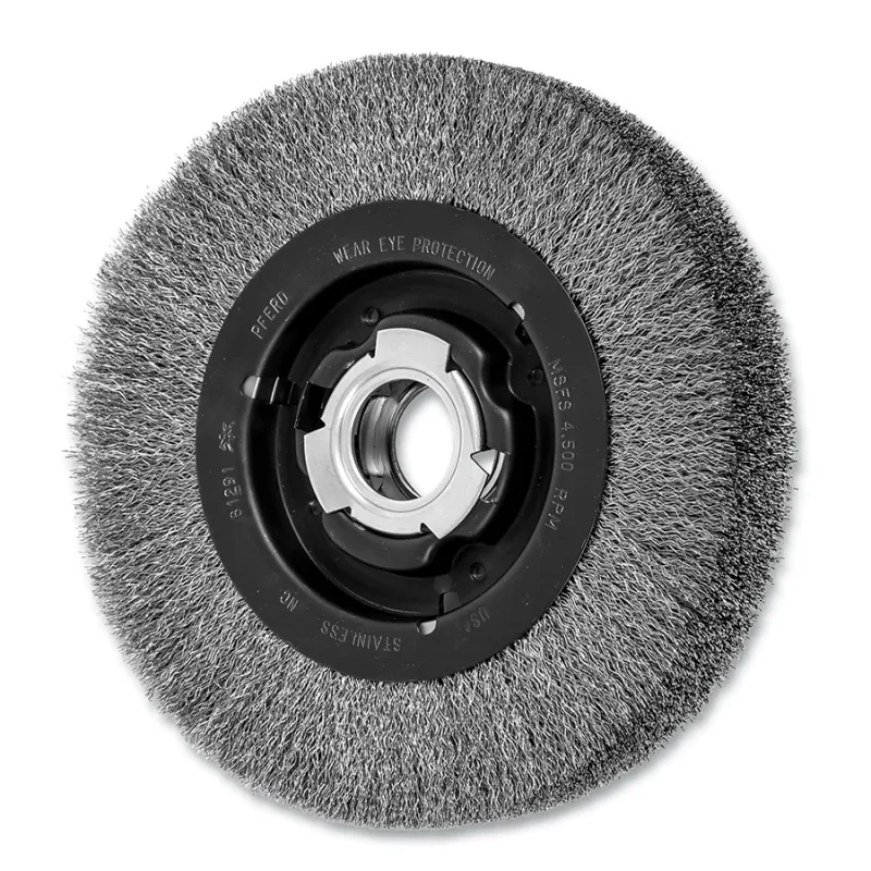 8" CRIMPED WIRE WHEEL WIDE FACE .012 SS WIRE