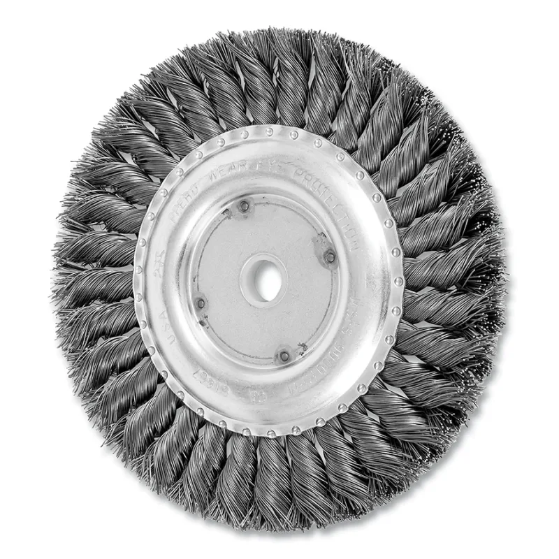 Standard Twist Single Row Knot Wheel, 4 in dia, 0.016 in dia Wire, 9000 RPM