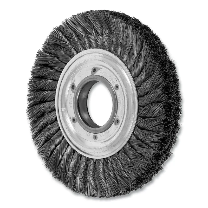 8" KNOT WHEEL BRUSH DOUBLE ROW .012 CS WIRE