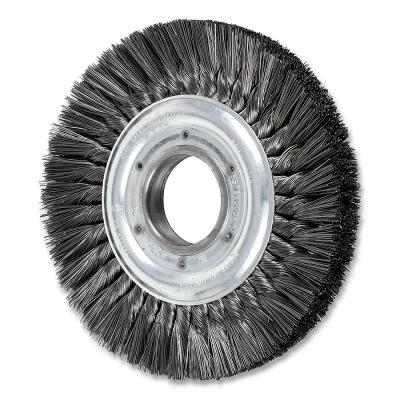 8" KNOT WHEEL BRUSH DOUBLE ROW .016 CS WIRE 2" A
