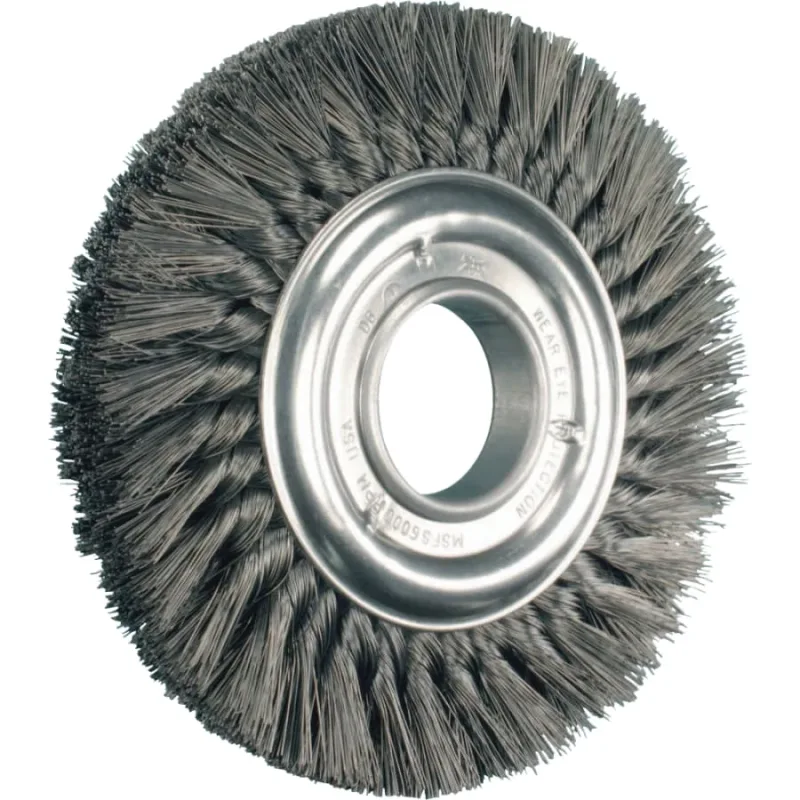 Standard Twist Knot Wheel, 8 in D, 0.023 Carbon Steel Wire, 6,000 rpm
