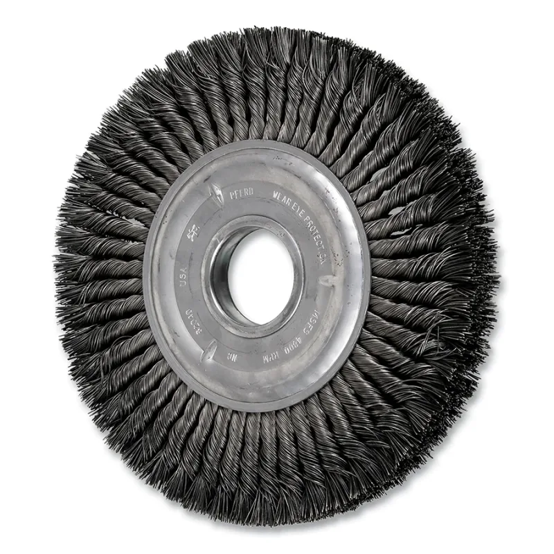10" KNOT WHEEL BRUSH DBL ROW .023 CS WIRE
