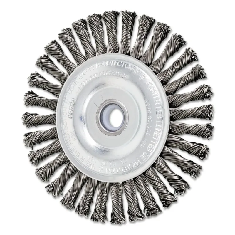 Stringer Bead Twist Knot Wheel, 4 D x 3/16 W, .02 Carbon Steel Wire, 20,000 rpm
