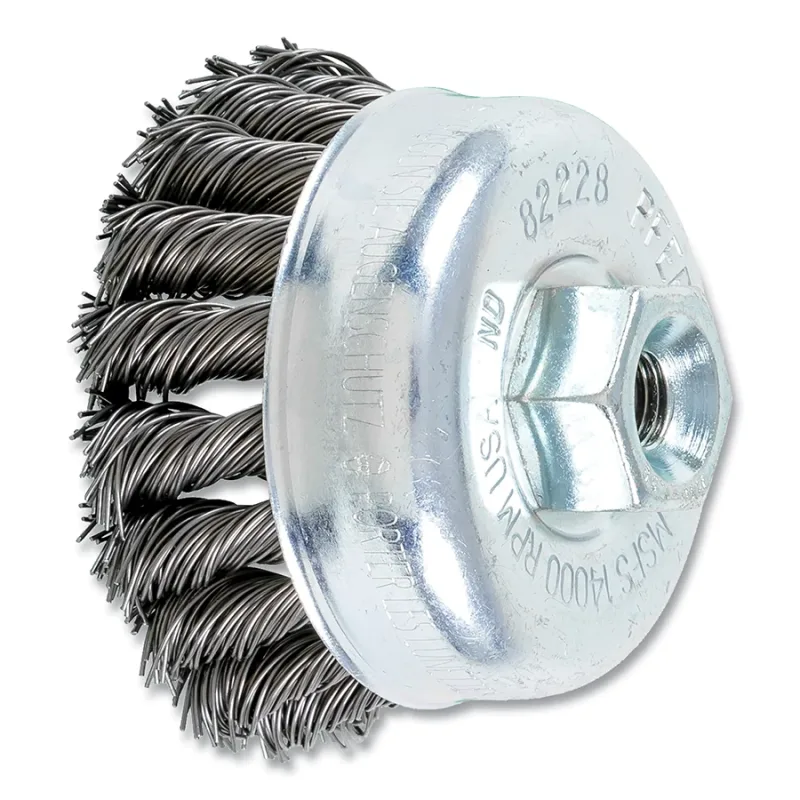 2-3/4" KNOT WIRE CUP BRUSH .020 CS WIRE M10X1.25