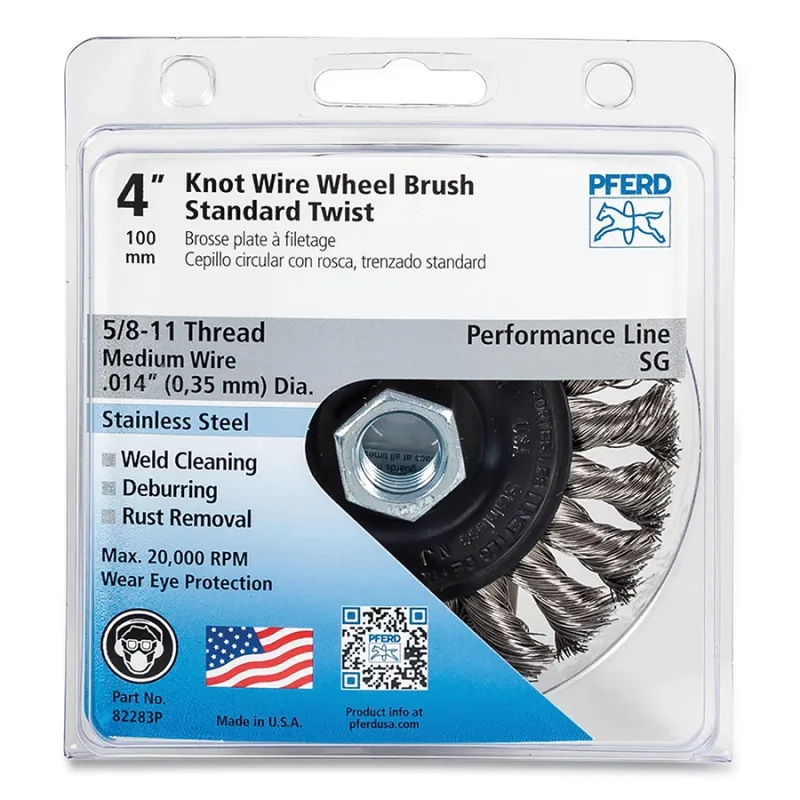 P.O.P. 4" STANDARD TWIST KNOT WHEEL .014 SS