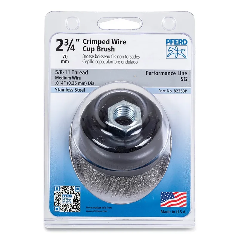 POP 2-3/4" CRIMPED WIRECUP BRUSH .014 SS WIRE