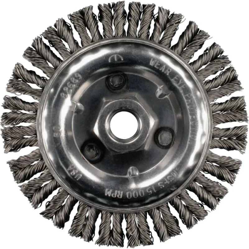 COMBITWIST® Stringer Bead Knot Wheel, 4 1/2 in D, .02 in Carbon Steel Wire