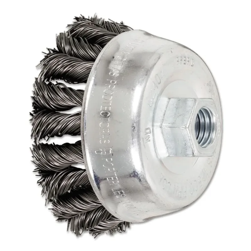 COMBITWIST Knot Wire Cup Brush, 3 1/2 in Dia., .02 in Carbon Steel Wire