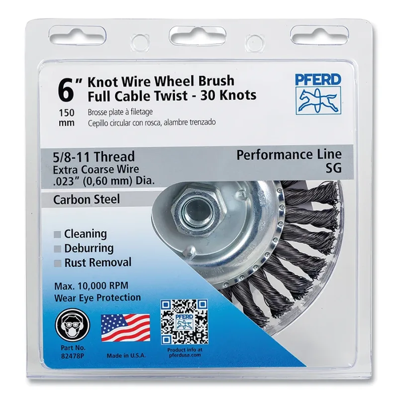 6" FULL CABLE 30-KNOT WHEEL 5/8-11 THREAD
