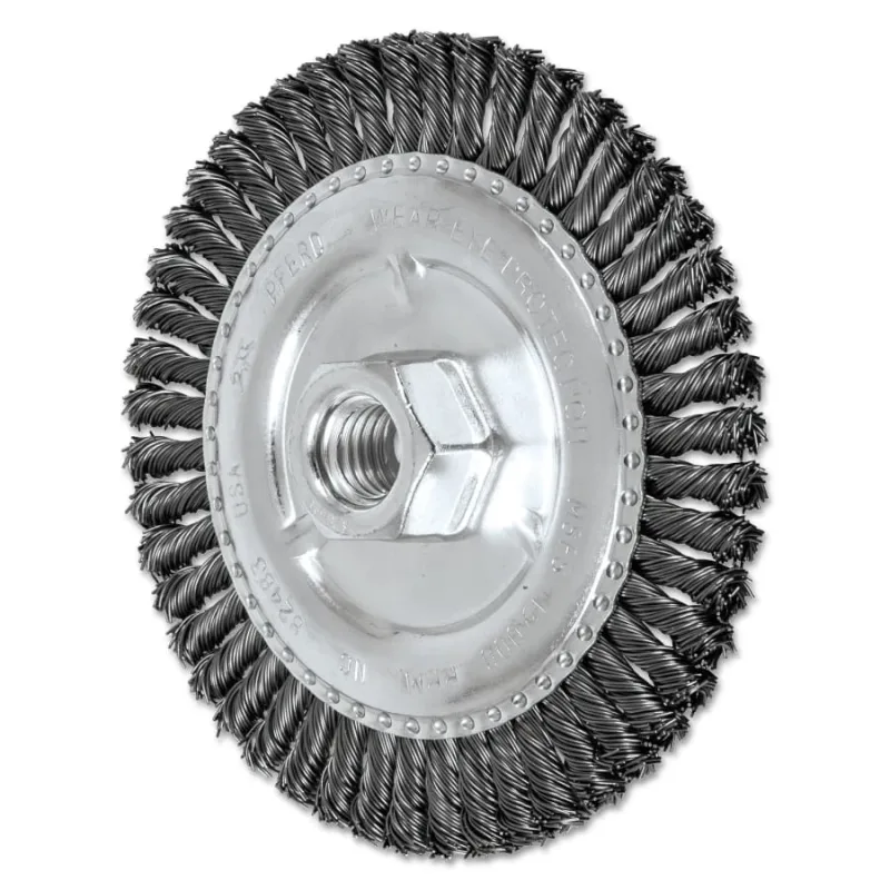 Stringer Bead Twist Knot Wheel, 4 7/8 D x 3/16 W, .02 Carbon Steel, 48 Knots