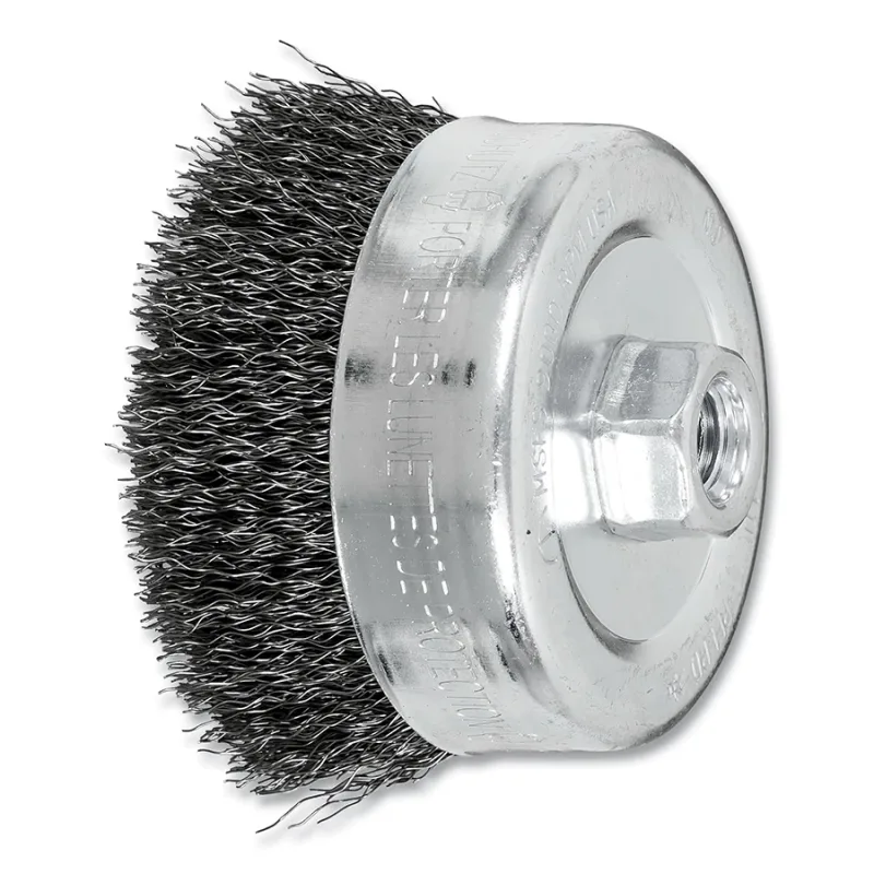 4" CRIMPED WIRE CUP BRUSH .014 CS WIRE