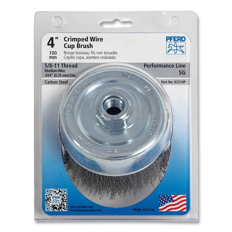 P.O.P. 4" CRIMPED WIRE CUP BRUSH .014 CS