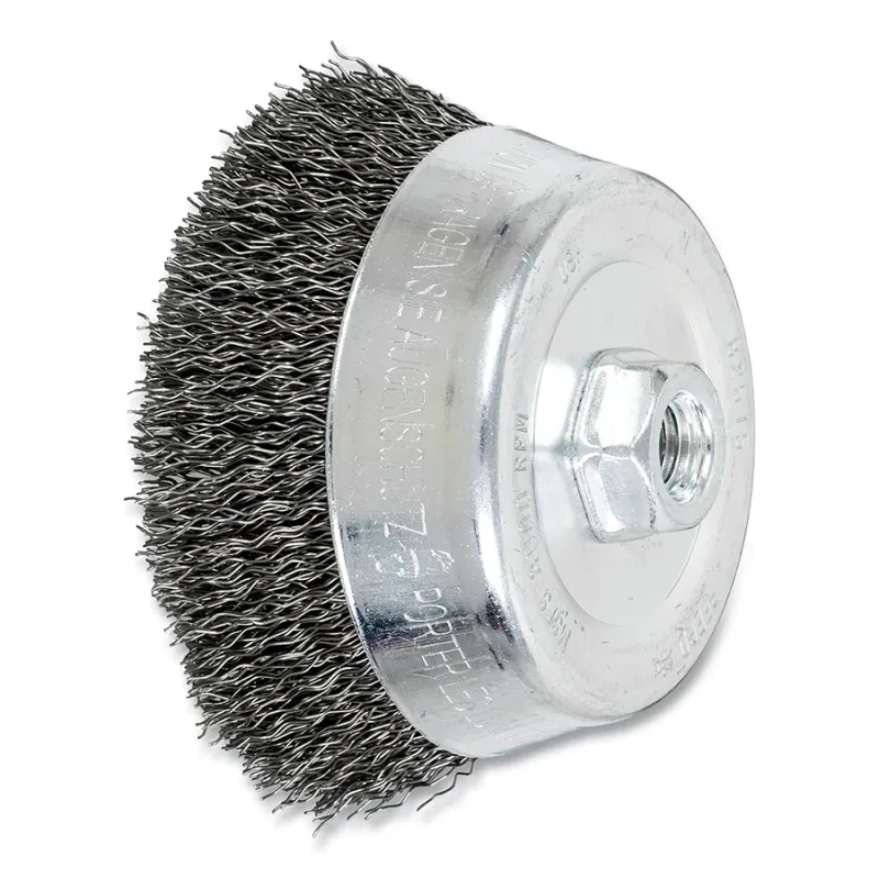 5" CRIMPED WIRE CUP BRUSH .020 CS WIRE 5/8-11
