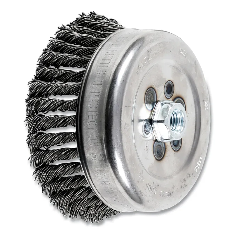 6" KNOT WIRE CUP BRUSH .035 CS WIRE