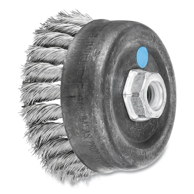 4" KNOT WIRE CUP BRUSH .014 SS WIRE