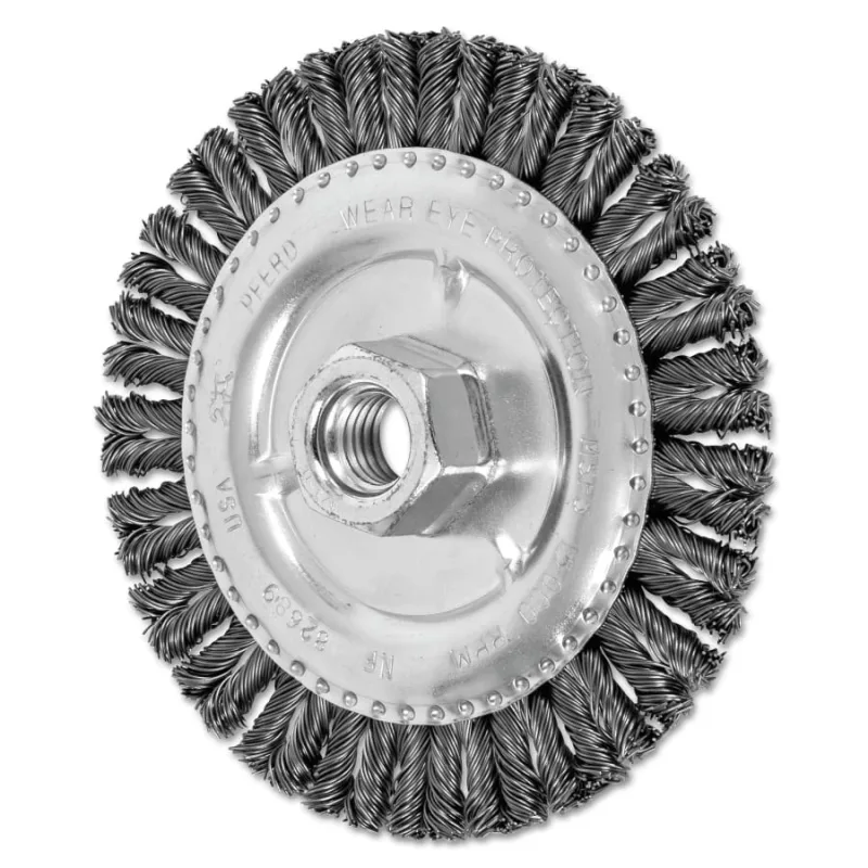 COMBITWIST® Stringer Wheel, 4 7/8 D x 3/16 W, Carbon Steel Wire, 5/8 in - 11