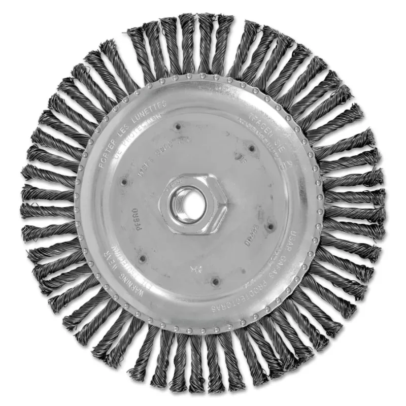 COMBITWIST® Stringer Wheel, 6 7/8 in D x 3/16 in W, Carbon Steel Wire, 56 Knots