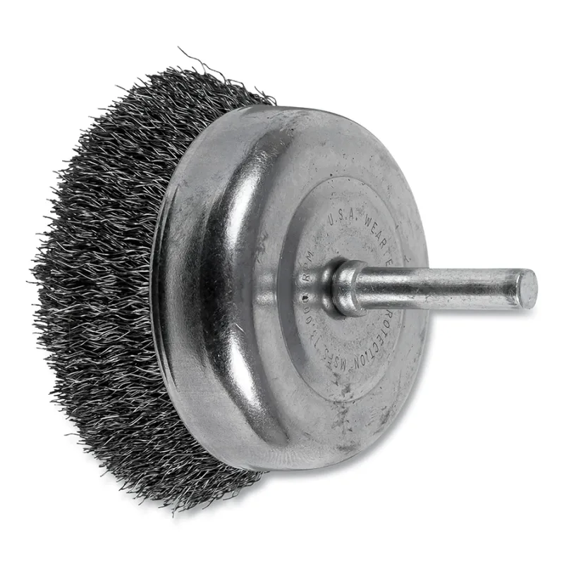 2-1/2" CRIMPED SHANK MOUNTED CUP BRUSH .008 CS W