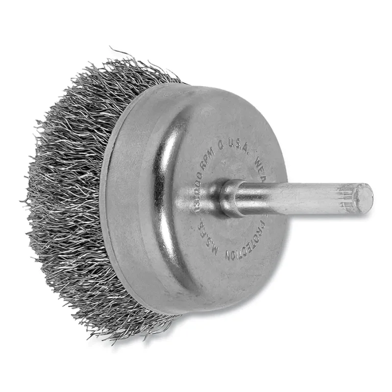 2" CRIMPED SHANK MTD CUPBR .010 SS WIRE, 1/4" S
