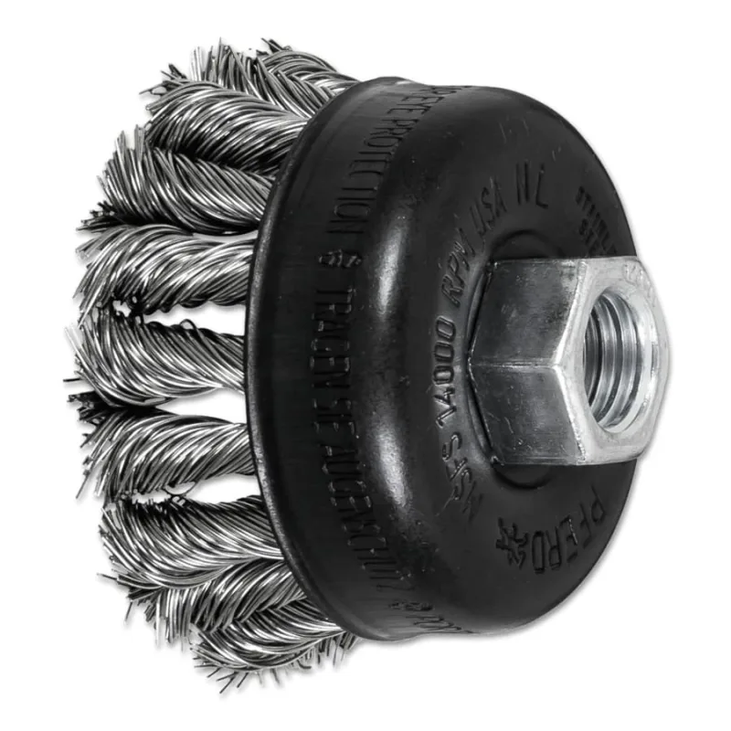 COMBITWIST Knot Wire Cup Brush, 2 3/4 in Dia., .02 in Stainless Steel Wire