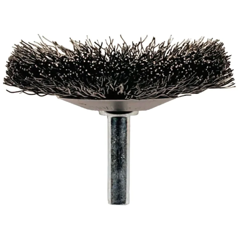 Flared Crimped Cup Brushes, Stainless Steel, 20,000 rpm, 3" x 0.006