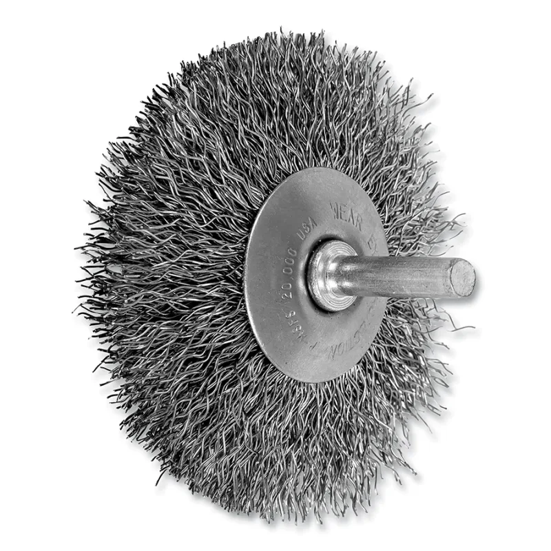 3" MOUNTED FLARED CUP BRUSH .014 SS WIRE