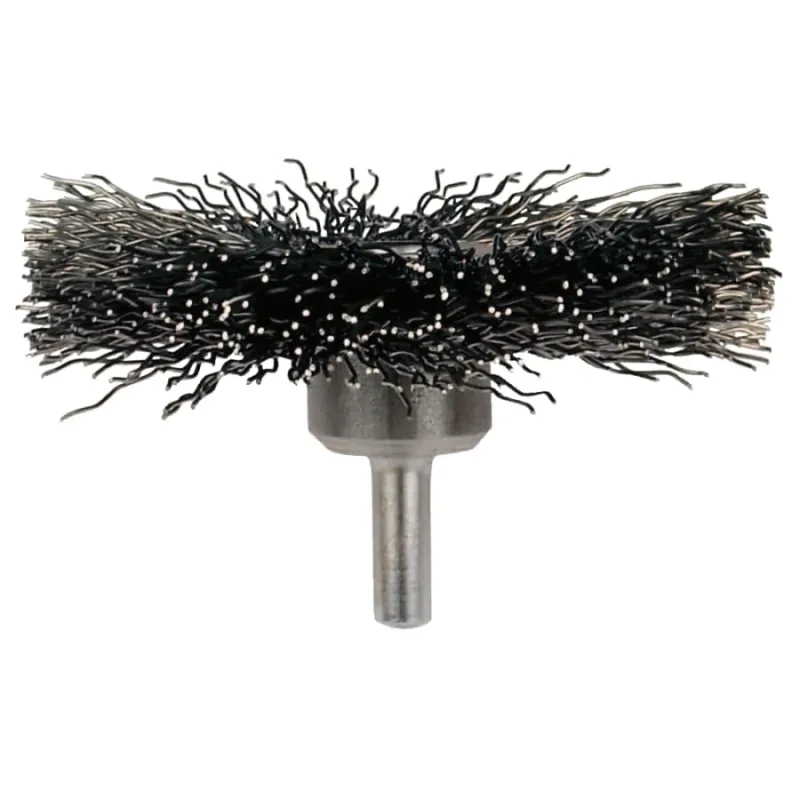 Mounted Crimped Wheel Brush, Carbon Steel, 20000 RPM, 3 in x 0.014 in