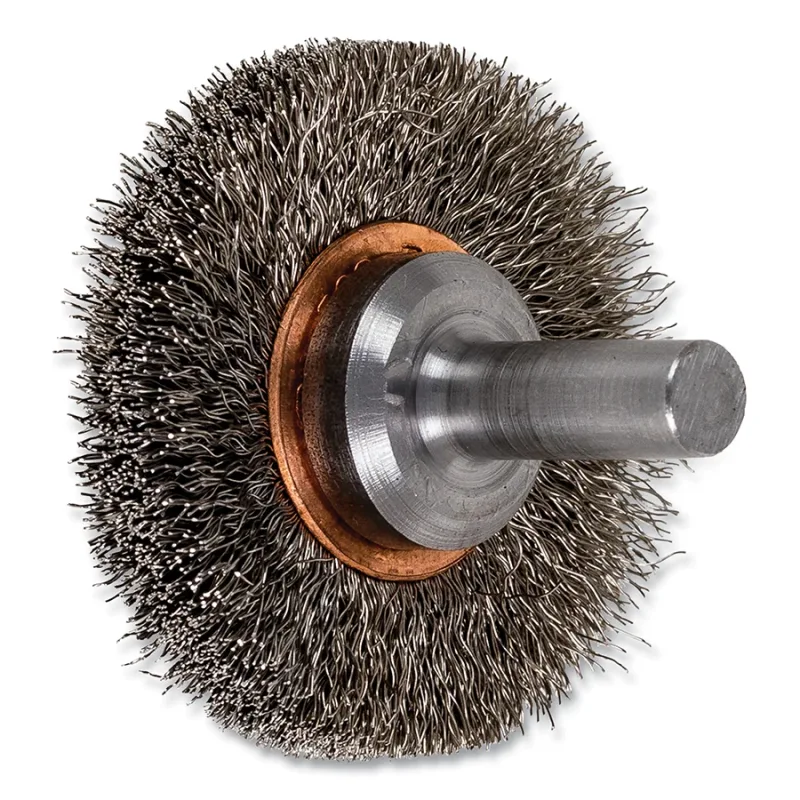 1-1/2" CRIMPED WIRE WHEEL BRUSH .006 SS WIRE 1/4