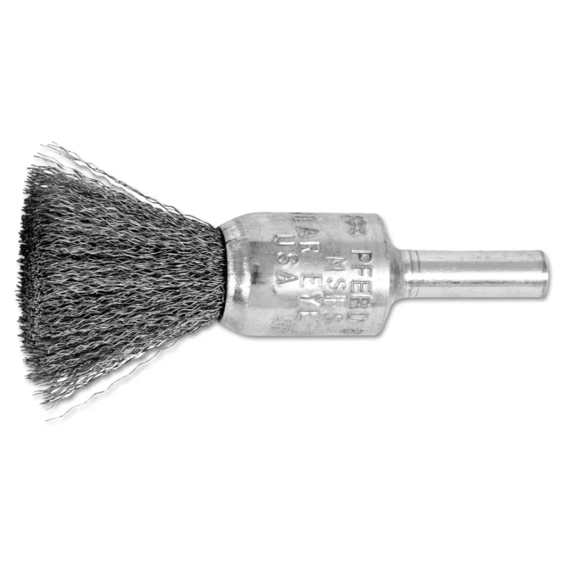 Standard Duty Crimped End Brushes, Carbon Steel, 22,000 rpm, 1/2" x 0.006
