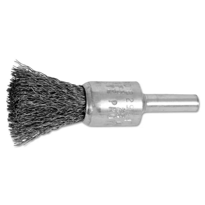 Standard Duty Crimped End Brushes, Carbon Steel, 22,000 rpm, 1/2" x 0.01