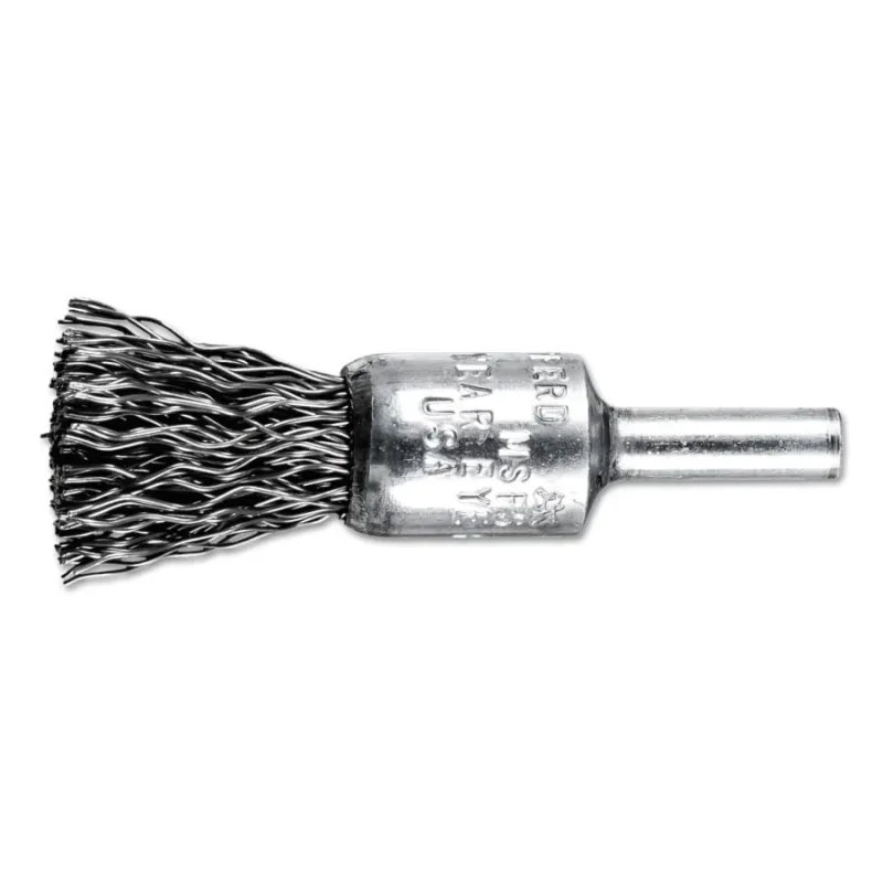 Standard Duty Crimped End Brushes, Carbon Steel, 22,000 rpm, 1/2" x 0.02