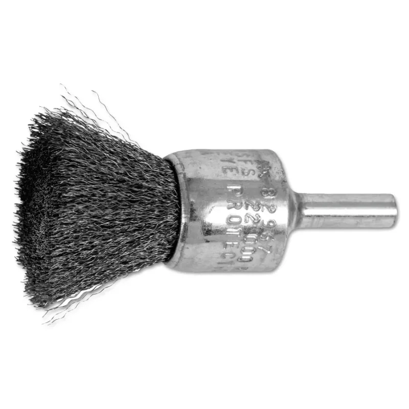 Standard Duty Crimped End Brushes, Carbon Steel, 20,000 rpm, 3/4" x 0.006