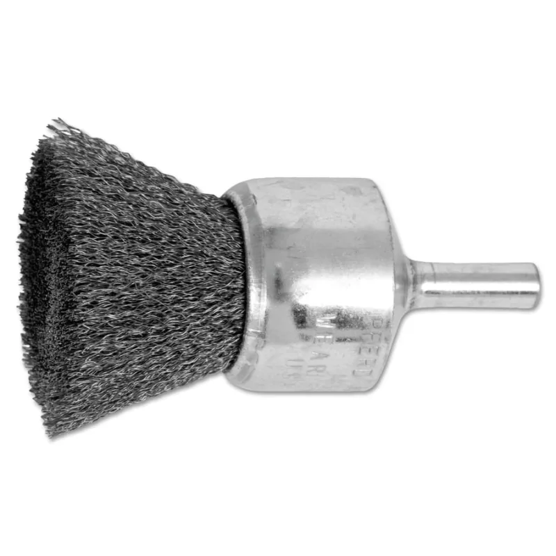Standard Duty Crimped End Brushes, Carbon Steel, 20,000 rpm, 1" x 0.006