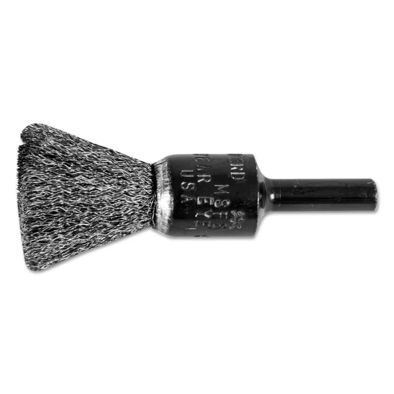 Standard Duty Crimped End Brushes, Stainless Steel, 22,000 rpm, 1/2" x 0.006